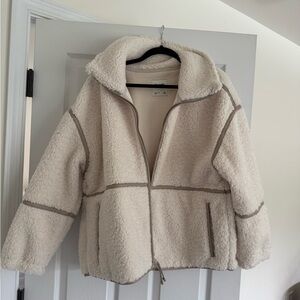 Abercrombie & Fitch Cream Teddy Jacket